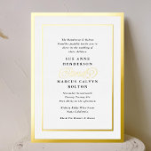 Elegante formele kalligrafie gouden lijst bruiloft folie uitnodiging