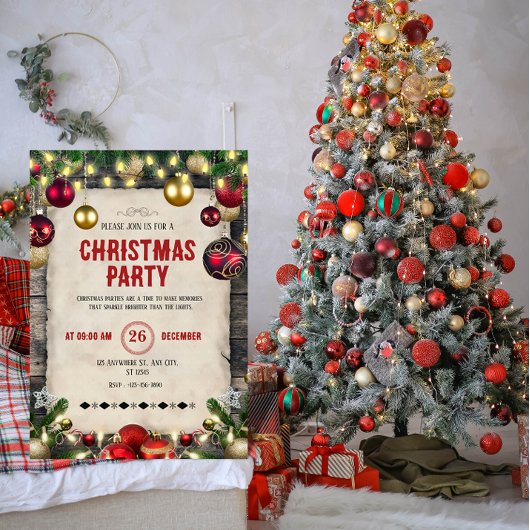 Elegante formele kerstfeest uitnodiging | Luxe