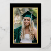 Elegante formele klassieke afstudeerfeest goud folie uitnodiging (Achterkant)