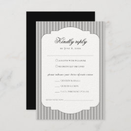 Elegante formele klassieke maaltijd keuze bruiloft RSVP kaartje