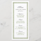 Elegante formele klassieke vintage bruiloft menuka menu (Voorkant)