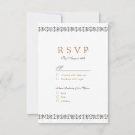 Elegante formele klassieke vintage bruiloft RSVP Kaartje