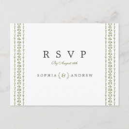 Elegante formele klassieke vintage bruiloft RSVP Uitnodiging Briefkaart