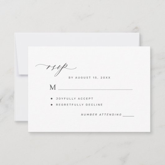 Elegante formele klassieker of QR-code online brui RSVP Kaartje (Voorkant)