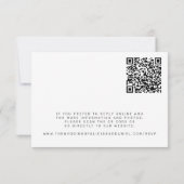 Elegante formele klassieker of QR-code online brui RSVP Kaartje (Achterkant)