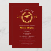 Elegante formele laurierkrans Gouden baret Feest  Kaart (Voorkant / Achterkant)