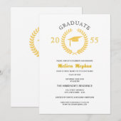 Elegante formele laurierkrans Gouden pet partij  Kaart (Voorkant / Achterkant)