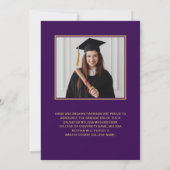 Elegante formele lauwerkrans gouden baret afstudee aankondiging (Achterkant)