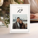Elegante Formele Lijst Kalligrafie Bruiloft Foto Kaart<br><div class="desc">Elegant Formal Zwart Lijst Kalligrafie Aangepaste Foto Bruiloft Tafelnummer</div>
