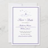 Elegante formele marine kader bootclub fotohuwelij save the date (Voorkant)
