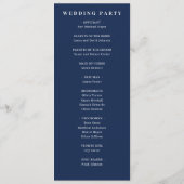 Elegante formele marine trouwceremonie programmakaart (Achterkant)