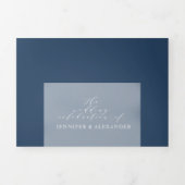 Elegante formele marine vet bruiloft drievoudig drieluik uitnodiging (Cover)