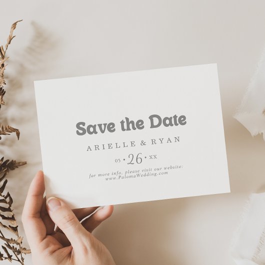 Elegante Formele Minimale Horizontale Trouw Save The Date