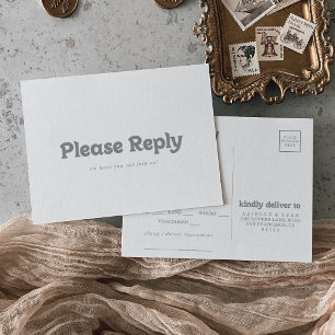 Elegante Formele Minimale Menukeuze RSVP-ansichtka Briefkaart