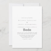 Elegante formele minimale Spaanse bruiloft Kaart (Voorkant)