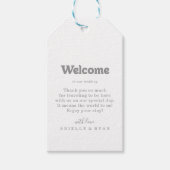 Elegante Formele Minimale Trouw Welkom Cadeaulabel (Voorkant)
