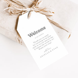 Elegante Formele Minimale Trouw Welkom Cadeaulabel