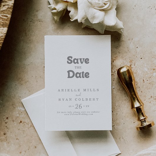 Elegante Formele Minimale Trouwdag Save The Date