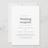 Elegante formele minimalistische huwelijksreceptie kaart (Voorkant)