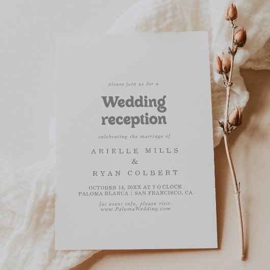 Elegante formele minimalistische huwelijksreceptie kaart