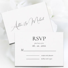 Elegante formele minimalistische modern RSVP kaartje