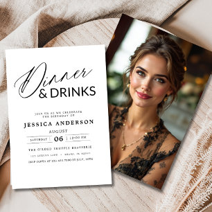 Elegante formele minimalistische witte dinerfeestf kaart