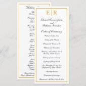 Elegante Formele Monogram Gouden Bruiloft Programmakaart (Voorkant / Achterkant)