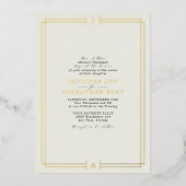 Elegante Formele Monogram Huwelijk Goud Folie Uitnodiging (Voorkant)