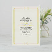 Elegante Formele Monogram Huwelijk Goud Folie Uitnodiging (Staand Voorkant)