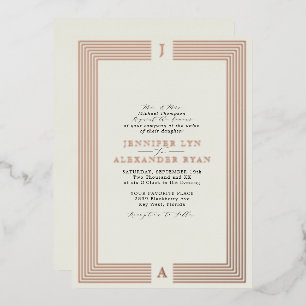 Elegante formele monogram trouw-RSVP QR-code goud Folie Uitnodiging