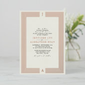Elegante formele monogram trouw-RSVP QR-code goud Folie Uitnodiging (Staand Voorkant)