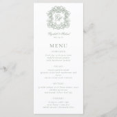 Elegante formele monogram wapenschild saliegroen b menu (Voorkant)