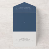 Elegante formele Navy Bold Wedding All In One Uitnodiging (Buitenkant)