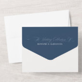 Elegante formele Navy Bold Wedding All In One Uitnodiging (Achterkant)