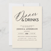 Elegante formele neutrale crème ivoor diner partij kaart (Voorkant)