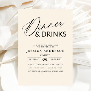 Elegante formele neutrale crème ivoor diner partij kaart