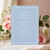 Elegante formele poederblauwe bruiloft kaart