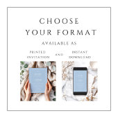 Elegante formele poederblauwe bruiloft kaart