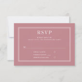 Elegante formele roze bruiloft RSVP Kaart (Voorkant)