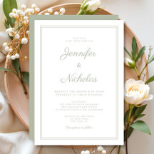 Elegante formele saliegroene schriftbruiloft