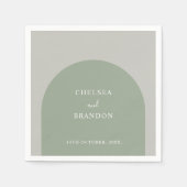 Elegante formele script saliegroene boog boho brui servet (Voorkant)