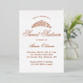 Elegante formele Sweet 16 Folie Uitnodiging (Staand Voorkant)