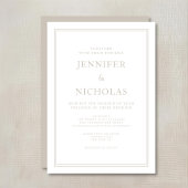 Elegante formele taupe bruiloft kaart