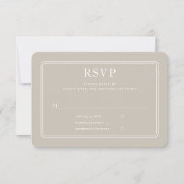 Elegante formele taupe bruiloft RSVP kaartje