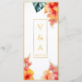 Elegante formele tropische bruiloft menu (Achterkant)