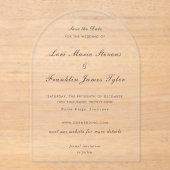Elegante formele trouwerij save the date acryl uitnodigingen (Voorkant)