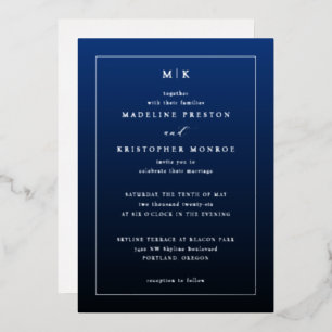 Elegante formele uitnodiging in marineblauw