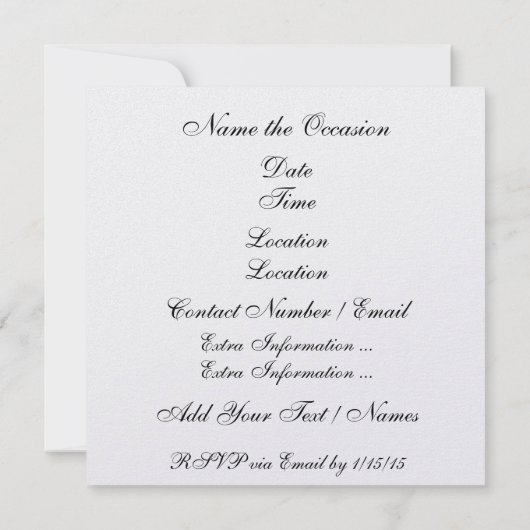 Elegante formele uitnodiging voor evenement (Achterkant)