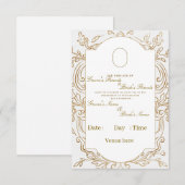 Elegante formele uitnodiging voor het verlovingsfe (Voorkant / Achterkant)