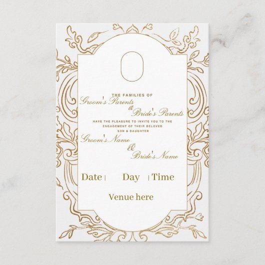 Elegante formele uitnodiging voor het verlovingsfe (Voorkant)
